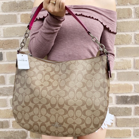 Gaby’sBags👜💕-NWT Coach Crossbody Pink/Khaki - Picture 3 of 8